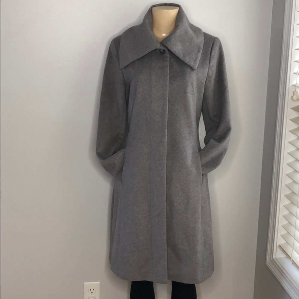 Cole Haan Signature Envelope Collar A-Line Coat - Picture 3 of 8